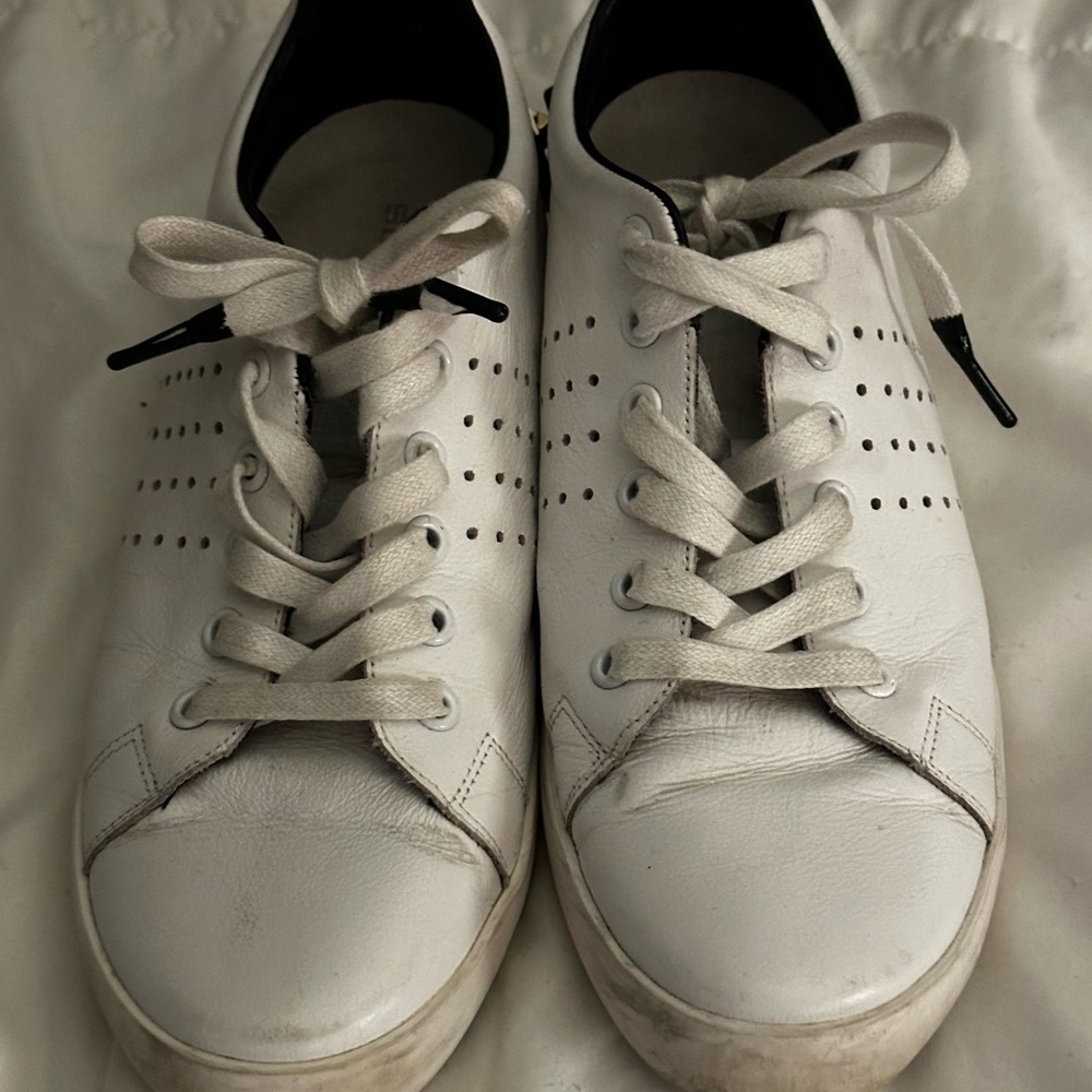 Esley Black and White Leather Sneakers
